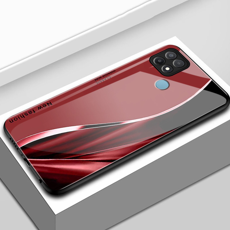 เคสสำหรับ OPPO A15 A15s A35 4G เคสโทรศัพท์เส้นเปลือกแก้วกันกระแทก