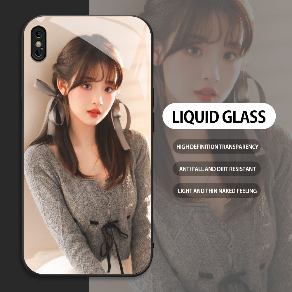 เคสกระจกนิรภัยสําหรับ Apple iPhone X XR XS MAX เคสโทรศัพท์มือถือ Zhang Miaoyi รูปแบบเคส HP แบบกําหนด