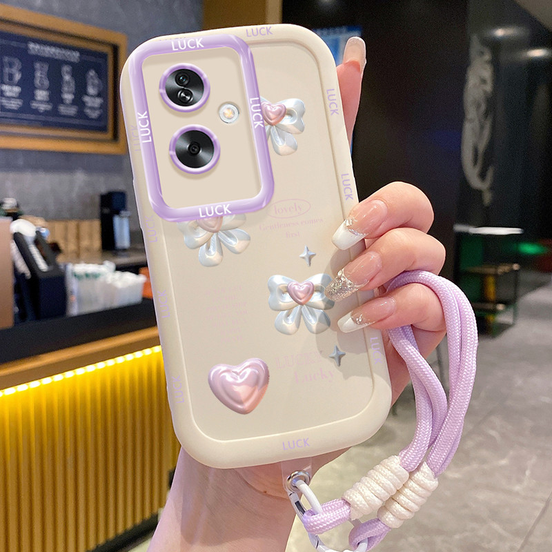OPPO A79 5G A2 5G Case Case Case With Lanyard Bowknot Soft Cover