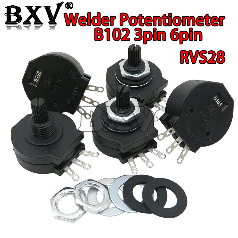 5 ชิ้น/ล็อตใหม่ RVS28 B102 3pin 6pin เครื่องเชื่อมไฟฟ้า Potentiometer RVS28P-B102 RVS28P-B103 2W 1K 