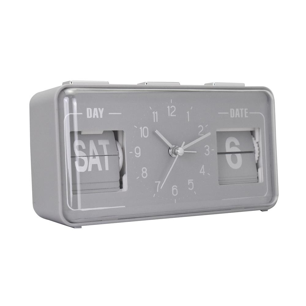 HomePro นาฬิกาตั้งโต๊ะ  EG6265 6.8×3.5 นิ้ว สีเทา แบรนด์ SNAZZ