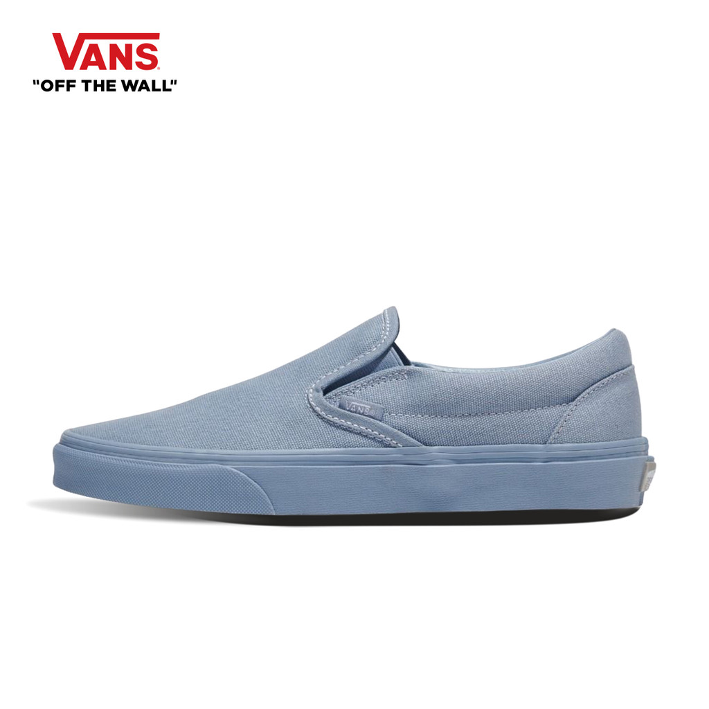 VANS CLASSIC SLIP_ON - PASTEL MONO DUSTY BLUE รองเท้าผ้าใบ แวนส์ ผู้ชาย ผู้หญิง