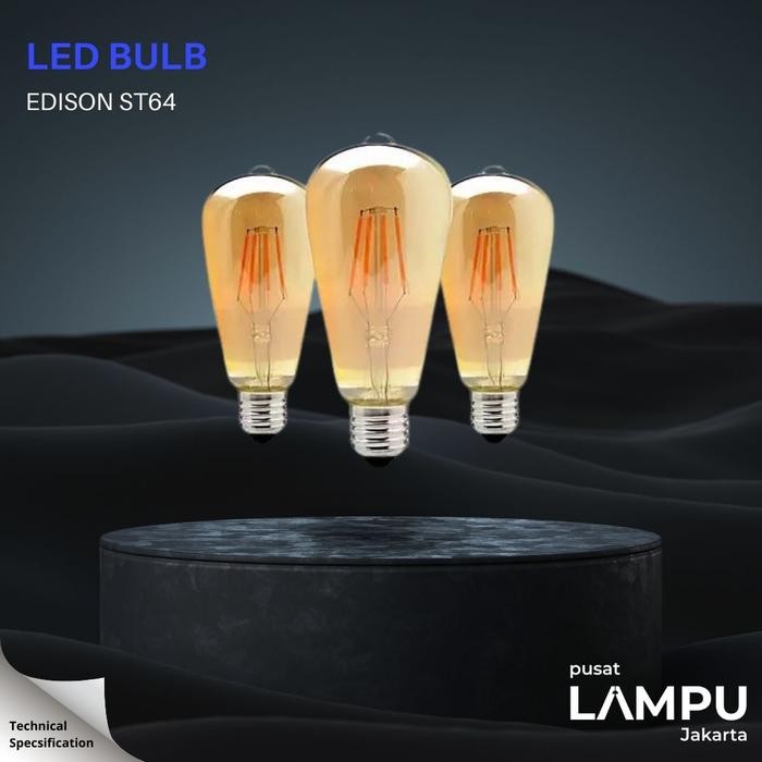 EDISON FILAMENT CAFE LED LAMP ST64 4 วัตต์ E27 FILAMENT LED ST 64 4W