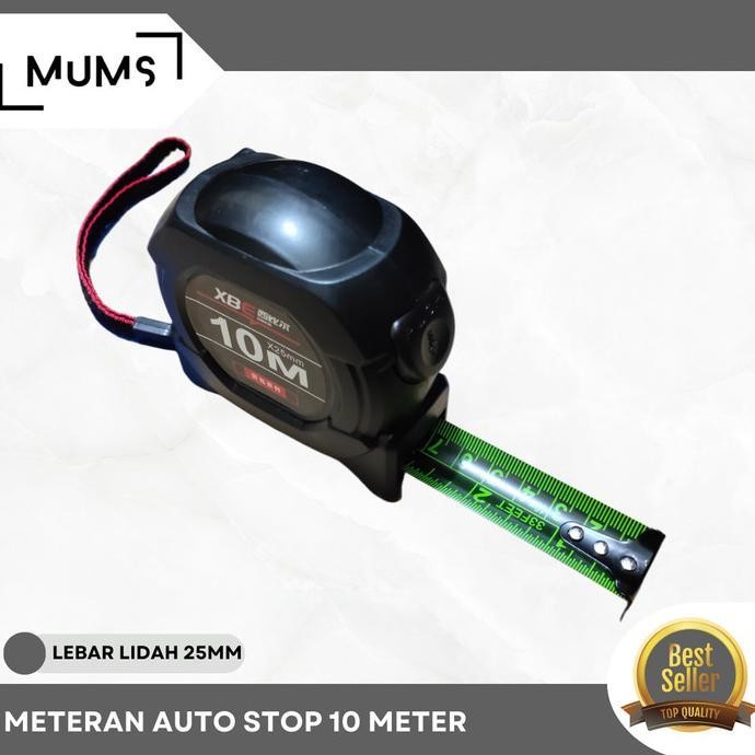 เทปวัดเมตรอัตโนมัติ Auto Stop Autostop 10 เมตร x 25 มม.เมตร PVC Auto Stop iebo 10 เมตรสีดํา/คุณภาพสู
