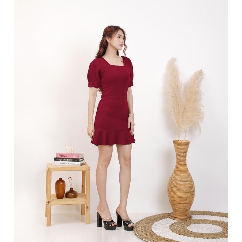 Choice - มินิเดรสแขนสั้นผู้หญิงสไตล์เกาหลีสวยๆ - Jfashion Lita