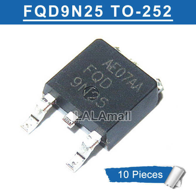 10pcs FQD9N25 TO-252 9N25 KF9N25 TO252 FQD9N25TM SMD 7.4A/250V N-channel MOSFET ใหม่เดิม
