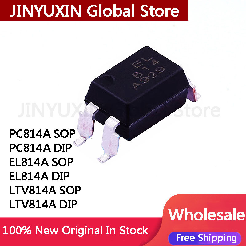 50pcs ใหม่ PC814A PC814 EL814A EL814 LTV814A LTV814 BCD นําเข้าชิป SOP โดยตรงแทรก DIP Optocoupler IC