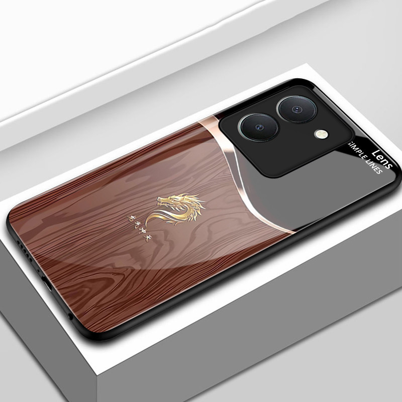 เคสสำหรับ VIVO Y36 5G Y27 5G Y27s Y77T Y35 4G เคสโทรศัพท์มังกรเปลือกแก้วกันกระแทก