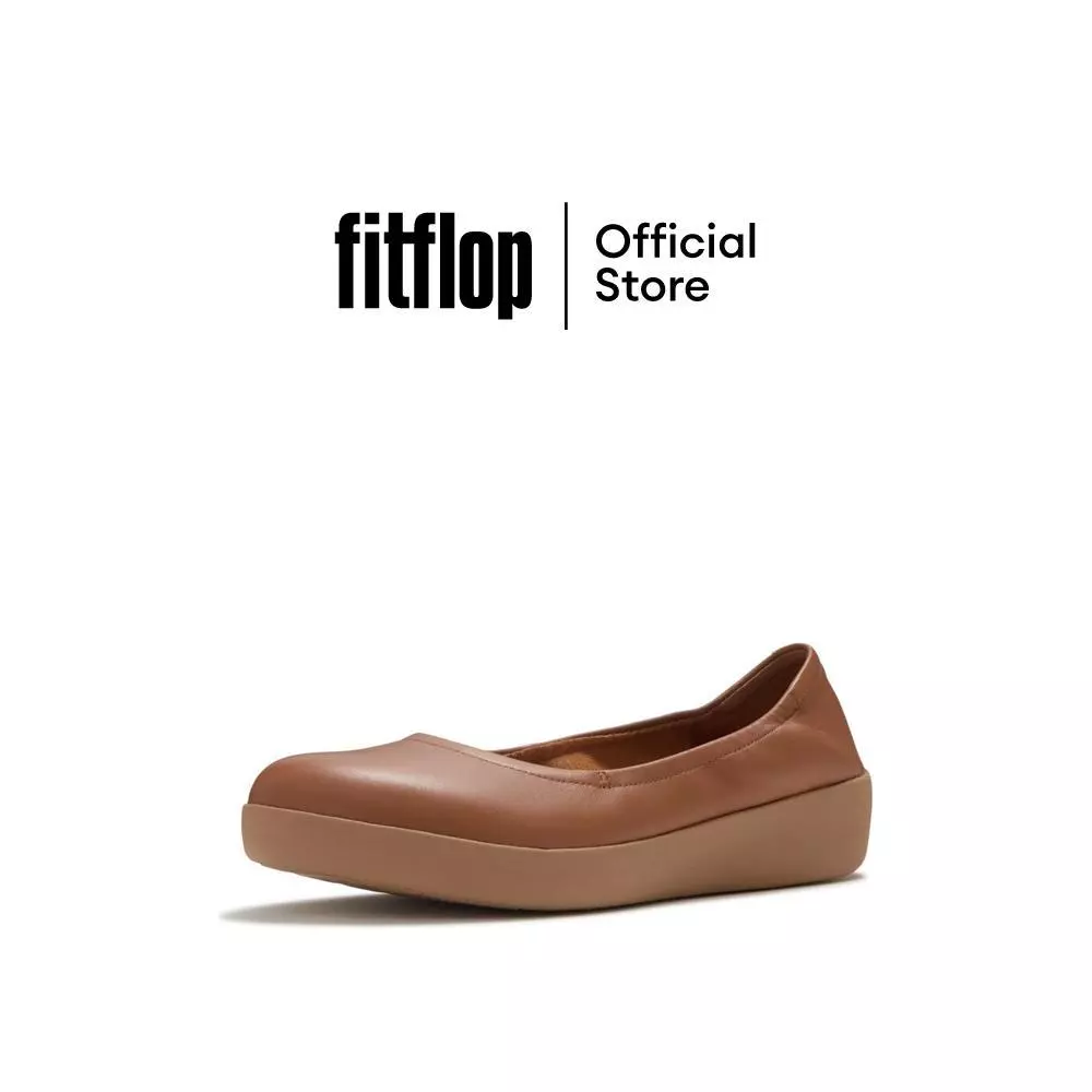 FITFLOP EVERYDAY FLOW FLOWFORM LEATHER BALLERINA รองเท้าทรงบัลเล่ต์ผู้หญิง รุ่น A7G-592 สี BROWN