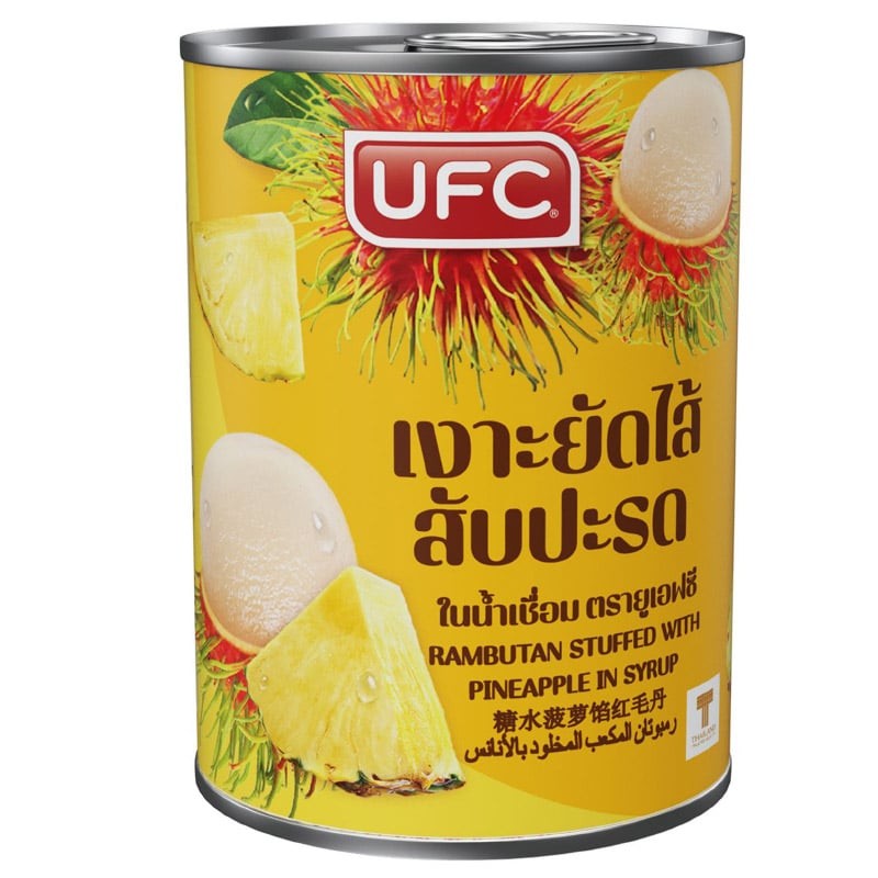 UFC ยูเอฟซีเงาะสอดไส้สับปะรดในน้ำเชื่อม 565กรัม [8850025123619]