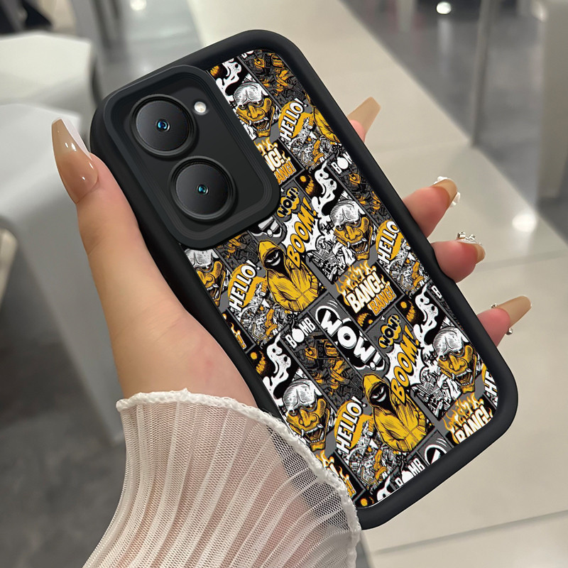 เคสสำหรับ VIVO Y03 Y03T Y18 Y18i Y18e Y18t Y18s Y28e 5G เคสโทรศัพท์บุคลิกภาพสามสีซิลิโคนกันกระแทก