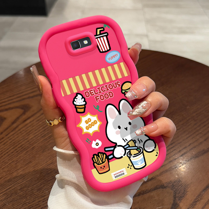 ปลอกสําหรับ Samsung J7 Prime Case Softcase Instant Noodle Phone Case Rabbit Bear Pattern เคสซิลิโคนส