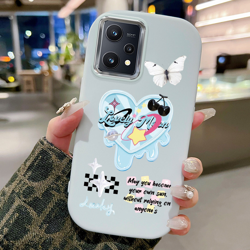 เคสโทรศัพท์สําหรับRealme 9 5G 9 Pro 5G V25 5GกรณีLoveและStarรูปแบบกรณีHPกรณีรอบไขมันCesingซิลิโคนSof