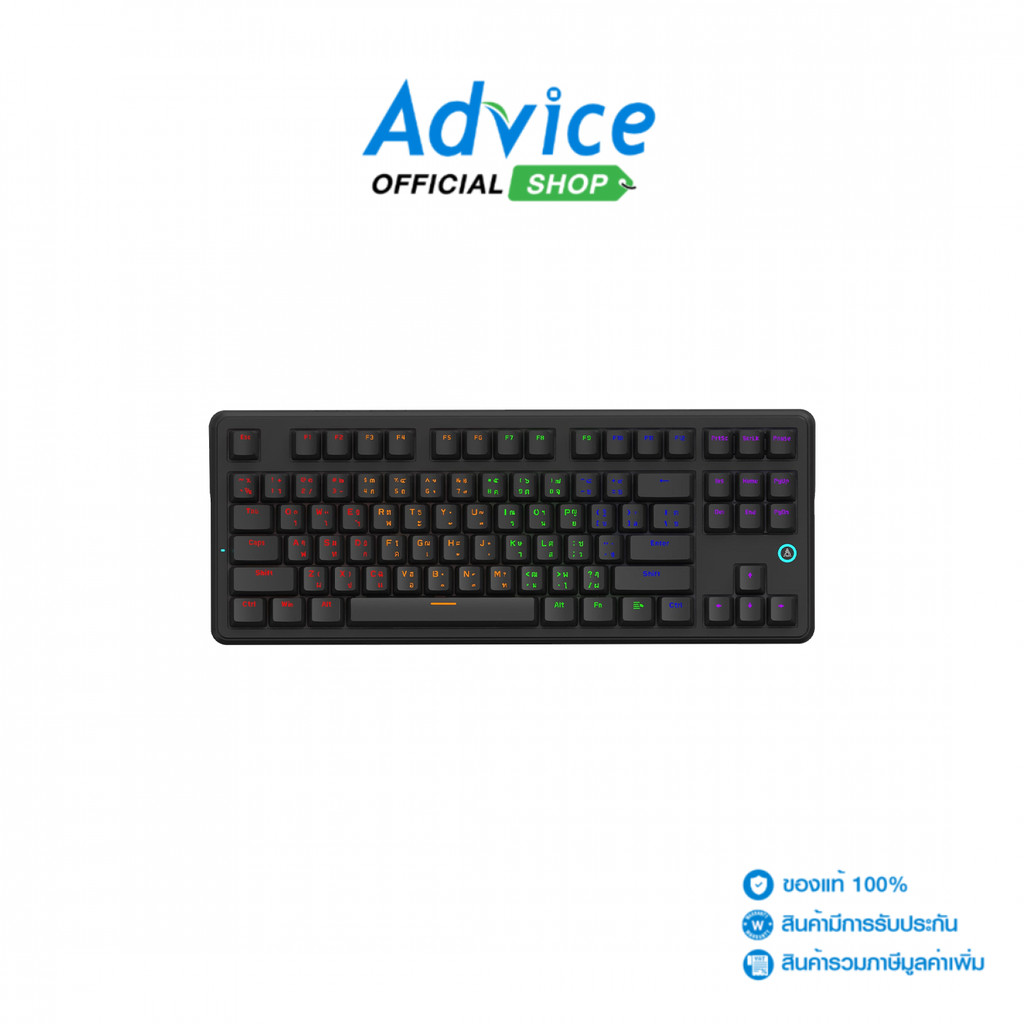 AJAZZ KEYBOARD (คีย์บอร์ด) AK870V2 BLACK (RED SWITCH) - A0172747