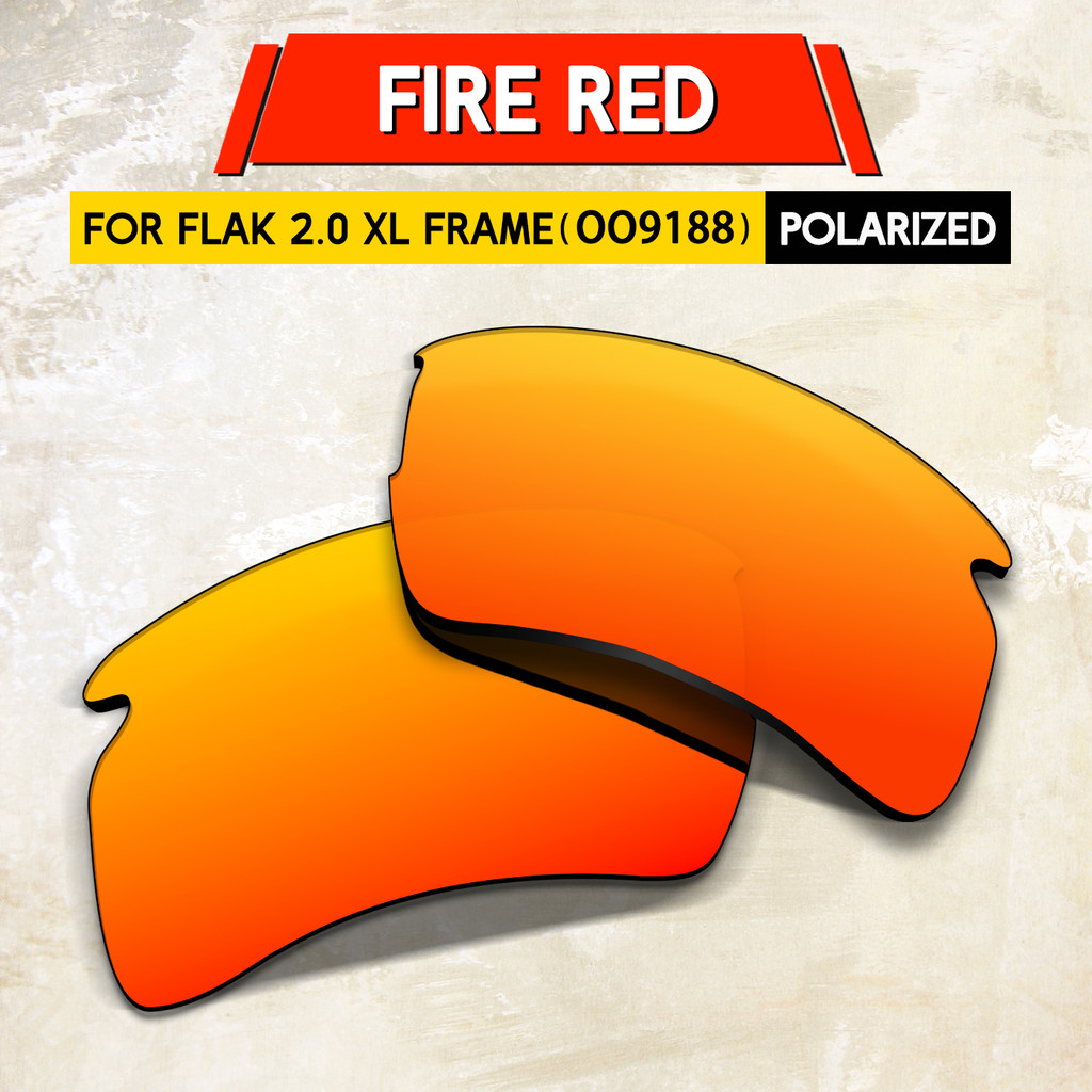 เลนส์สํารอง Fire Red สําหรับ Flak 2.0 XL OO9188 59 มม. แว่นกันแดด - กันรอยขีดข่วน