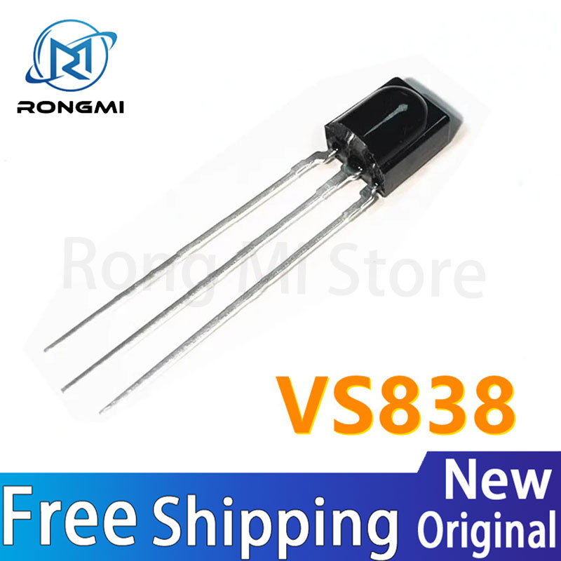 100 ชิ้น/ล็อตใหม่ VS838 ไฟฟ้า Universal Integrated Direct Plug เครื่องรับอินฟราเรด DIP-3 ในสต็อก