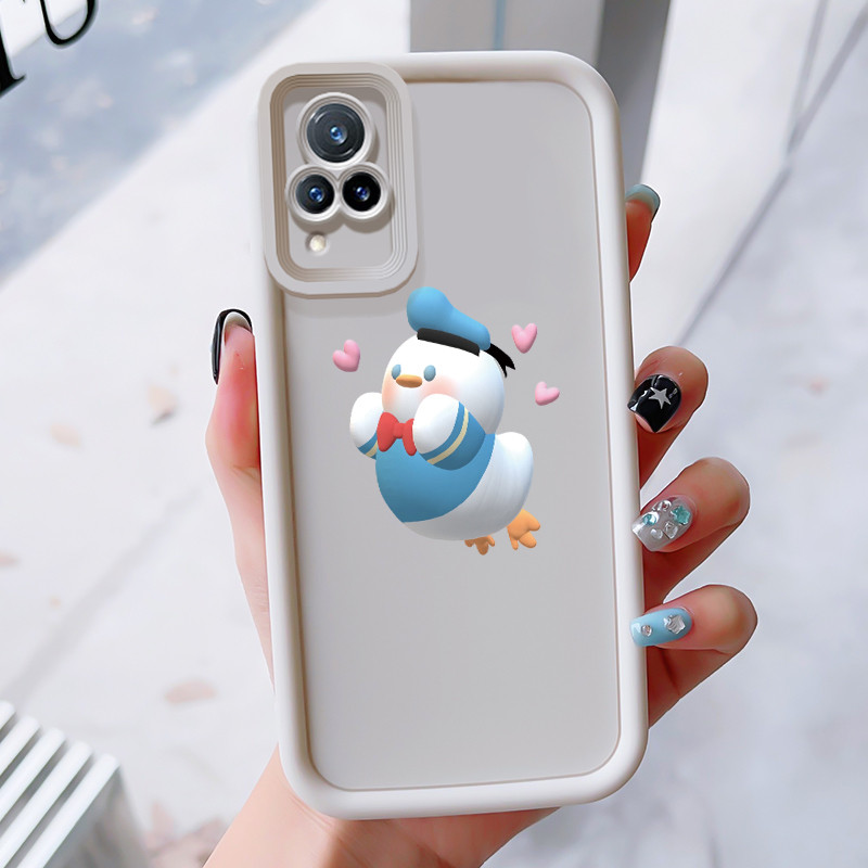 เคสสำหรับ VIVO V21 4G V21 5G เคสโทรศัพท์เป็ดหมีสามสีซิลิโคนกันกระแทก