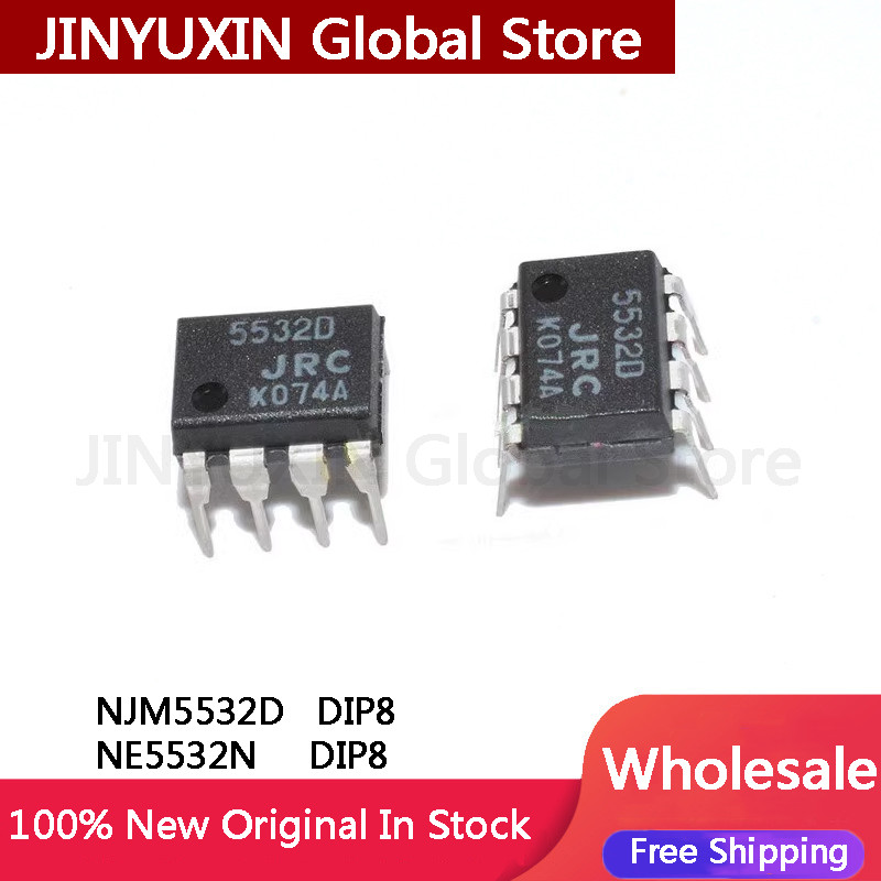 10 ชิ้น NJM5532D 5532D NE5532N 5532 DIP-8 ชิป IC ในสต็อกขายส่ง
