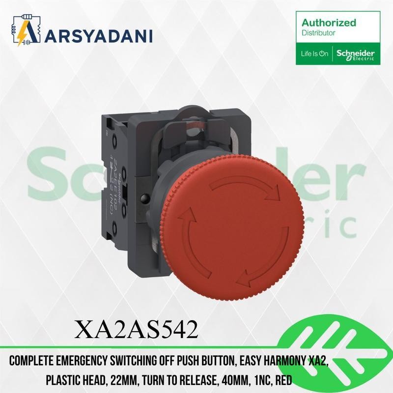 SCHNEIDER - XA2AS542 - ES,TURN TO RELEASE,DIA40,RED,1NC