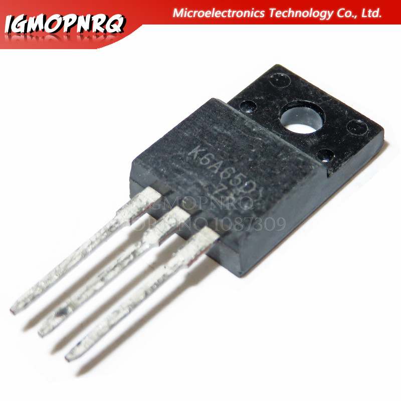 10 ชิ้น TK6A65D K6A65D TO-220 MOSFET N-Ch FET 650V 4.0s IDSS 10 uA .95 โอห์มใหม่เดิม