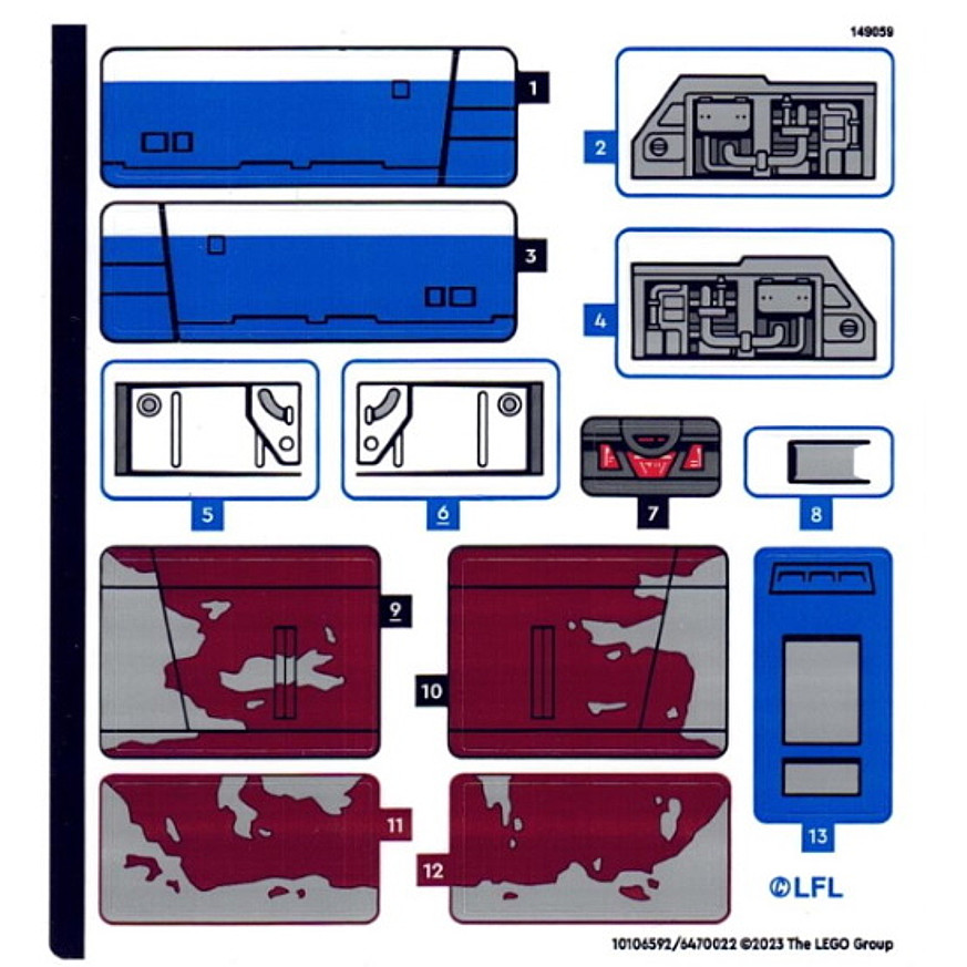 Brick2cube Part - Sticker Sheet for Set 75364 - (10106592/6470022) - 75364stk01