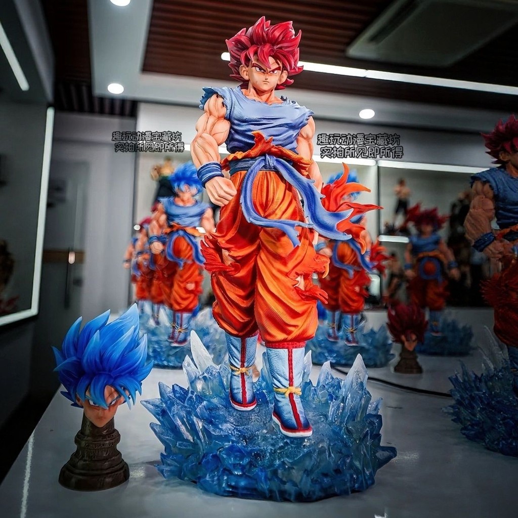 [Statue Brother JT] Kirin Super Blue Goku Luminous Figure Dragon Ball Model อินเทรนด์เล่นตกแต่งรูปปั้นสองหัว