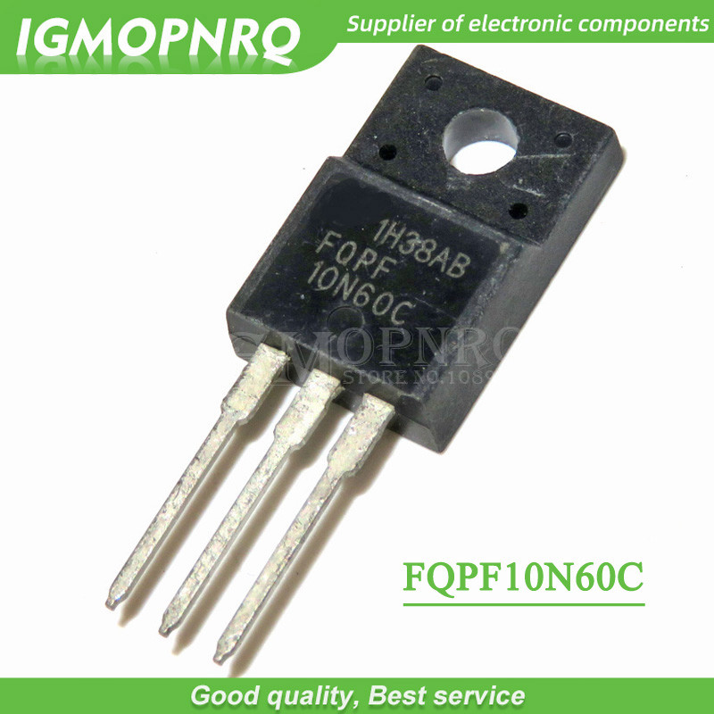 20pcs FQPF10N60C 10N60C 10N60 600V 9.5A MOSFET N ช่องทรานซิสเตอร์ TO 220F ใหม่เดิม