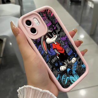 เคสสำหรับ Infinix Smart 9 Smart 9 HD Hot 50i เคสโทรศัพท์กระต่ายสามสีซิลิโคนกันกระแทก