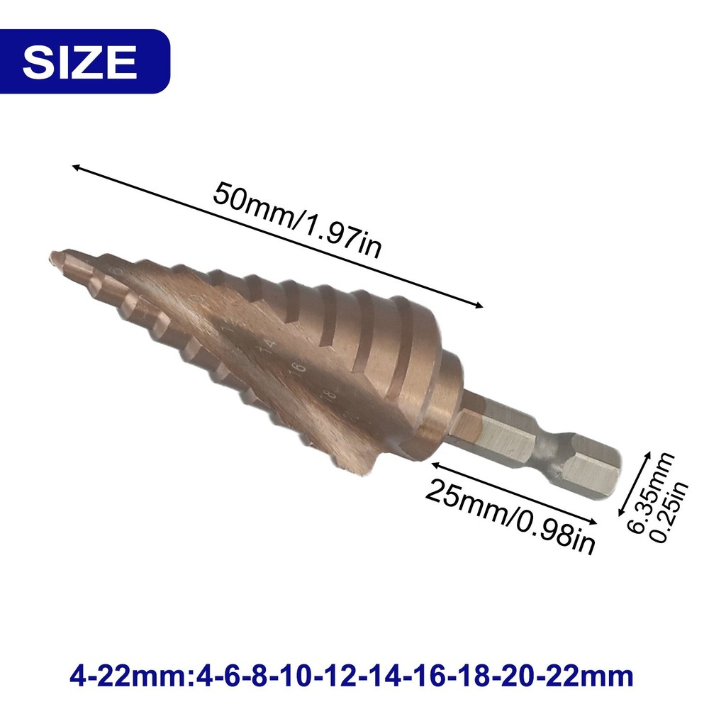 M35 5% Cobalt Step Drill Bit 3-12 4-22 6-24 HSS- HSS Cone สว่านโลหะ