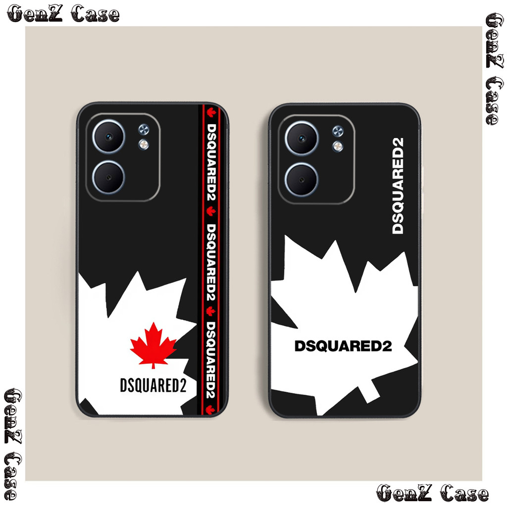 เคส OPPO A5X ขอบสี่เหลี่ยมพิมพ์ลายใบเมเปิ้ล Dsquare2 icon hot trend