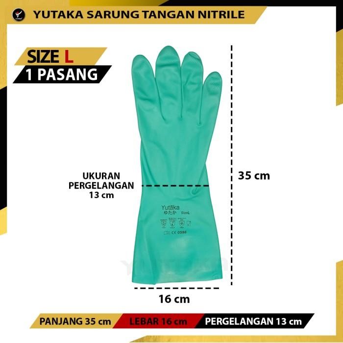 HIJAU GGYc- ถุงมือยางไนไตร Yutaka En 374 ยางสีเขียว