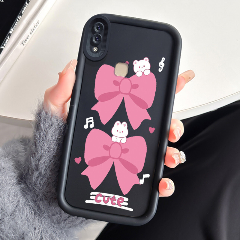 ปลอก Hp Untuk VIVO V9 V9 Pro V9 Youth Y85 Y85A Z1i Z3X Case Pita Rose Red Cover Phone Shell Softcase