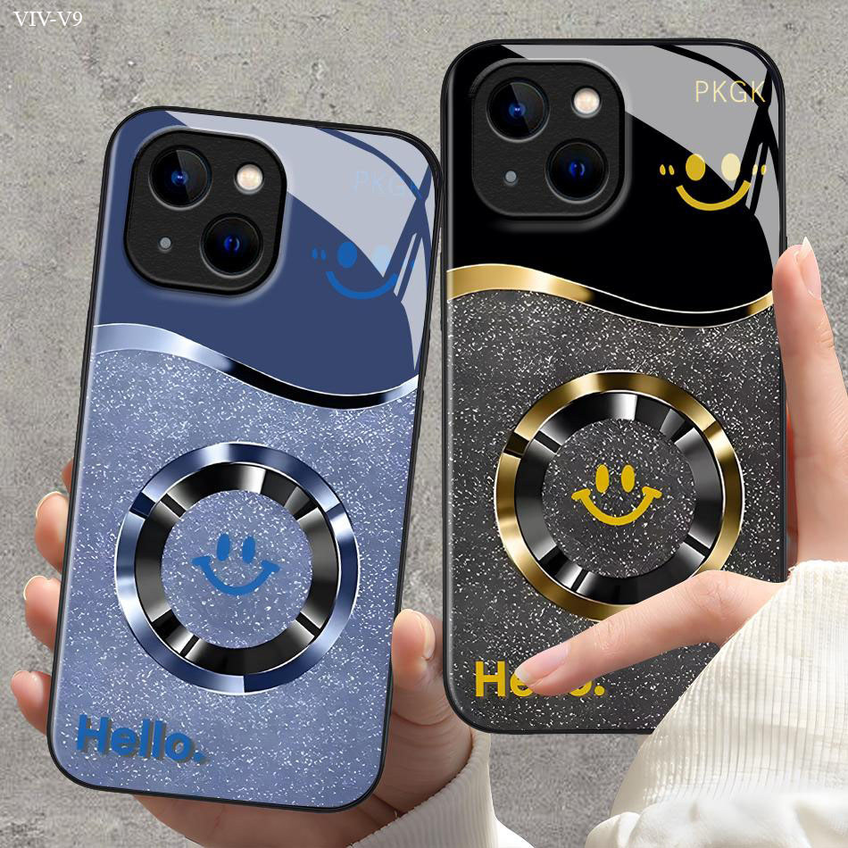เคส For VIVO V23 V23E V21 V20 V19 V15 V11i V9 SE Pro 4G 5G เคสโทรศัพท์ เคสมือถือ เคสวีโว่ เคสแข็ง Phone Glass Case BLK