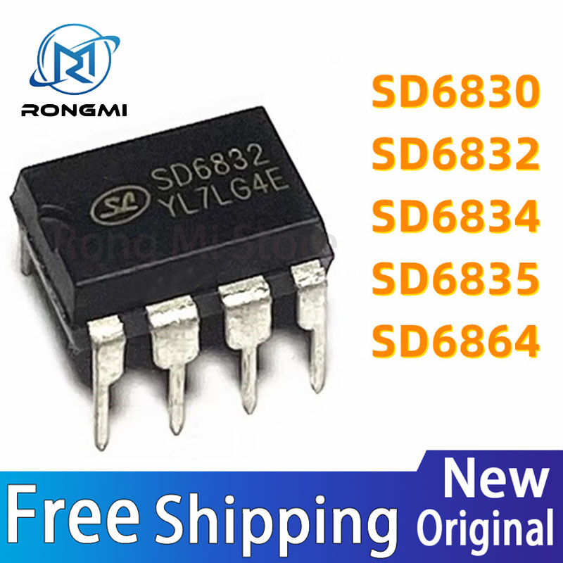 (10 ชิ้น) SD6834 DIP-8 SD6834 DIP SD6835 SD6832 SD6830 SD6864 ชิ้นส่วนเดิมอะแดปเตอร์ IC DIP8 LCD Pow