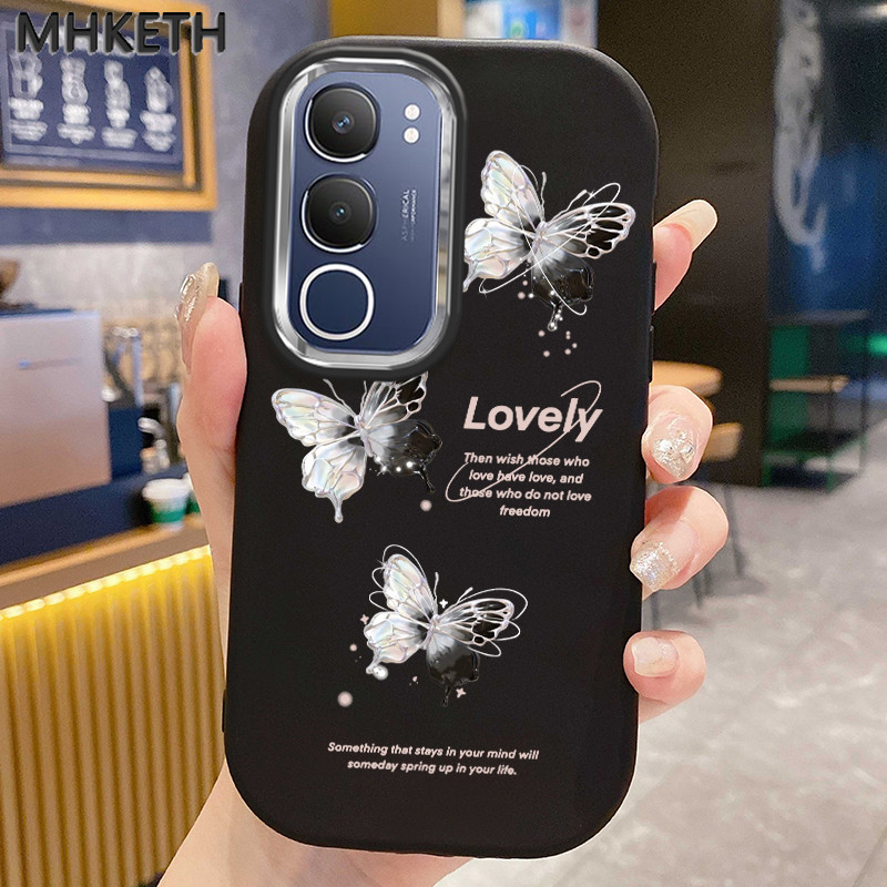 MHKETH เคสสำหรับ VIVO Y19s Y29 5G เคสโทรศัพท์ผีเสื้อซิลิโคนไล่ระดับสีส่วนบุคคล