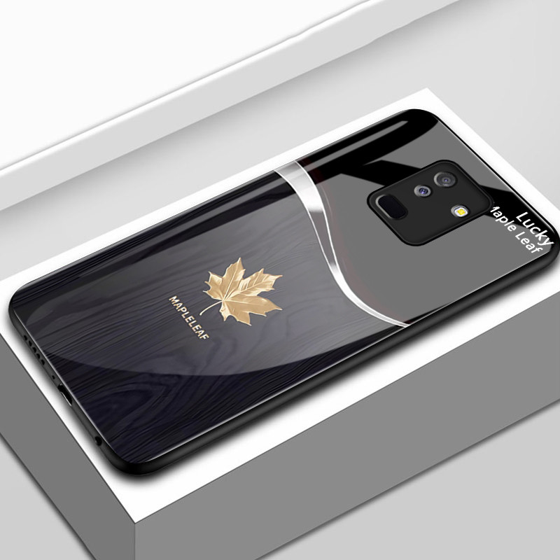 เคสสำหรับ Samsung A6+ 2018 J8 2018 J7 pro J6 Plus 2018 J6 Prime เคสโทรศัพท์ใบเมเปิ้ลนำโชคเปลือกแก้วกันกระแทก