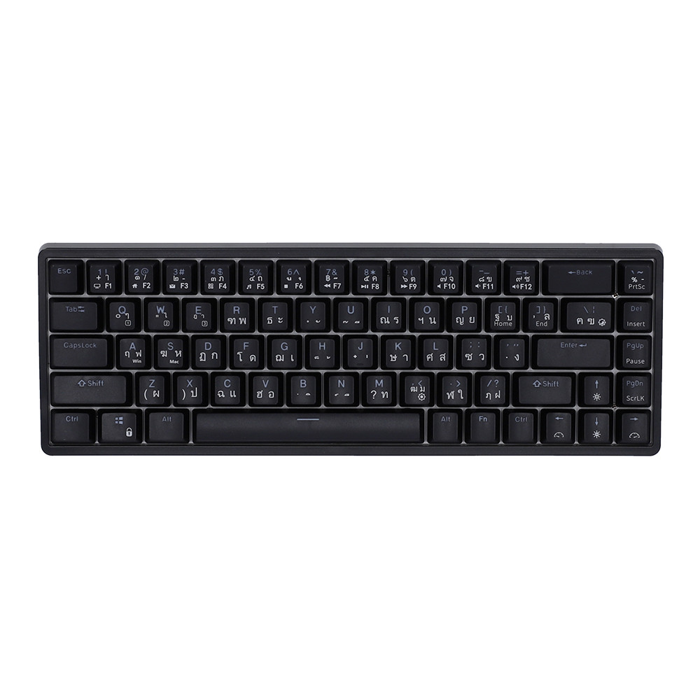 WIRELESS KEYBOARD (คีย์บอร์ดไร้สาย) ROYAL KLUDGE RKG68 RGB (BLACK) (BROWN SWITCH - RGB - EN/TH) )