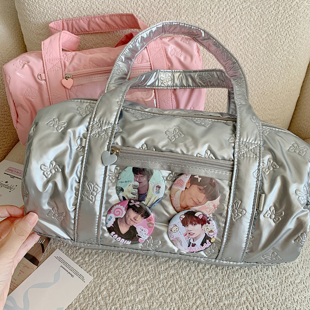 Chaichaishop🌼พร้อมส่ง♡𝐈𝐭𝐚 𝐛𝐚𝐠🧸🩵กระเป๋าช่องหน้าใส ใส่ตุ๊กตา ใส่รูป/การ์ดได้⭐สไตล์เกาหลี มีที่ห้อยพวงกุญแจ กระเป๋าใสอวดเมน