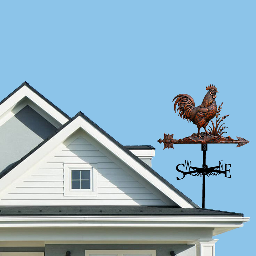 Covergirlzs Rooster Weather Vane Retro โลหะลม Vane ตกแต่งหลังคา Farmhouse ตกแต่งสภาพอากาศ Vane สําหร