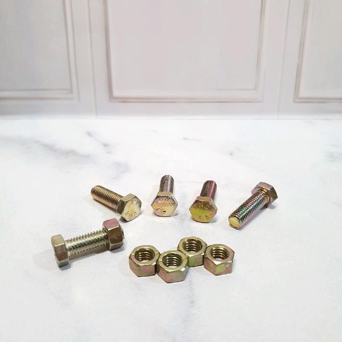 LncrMrt- Bolt 10 / Bolt 6 X 20 / Bolt M6 X 20 / Yellow Bolt Nut 6 X 20 100 ชิ้น