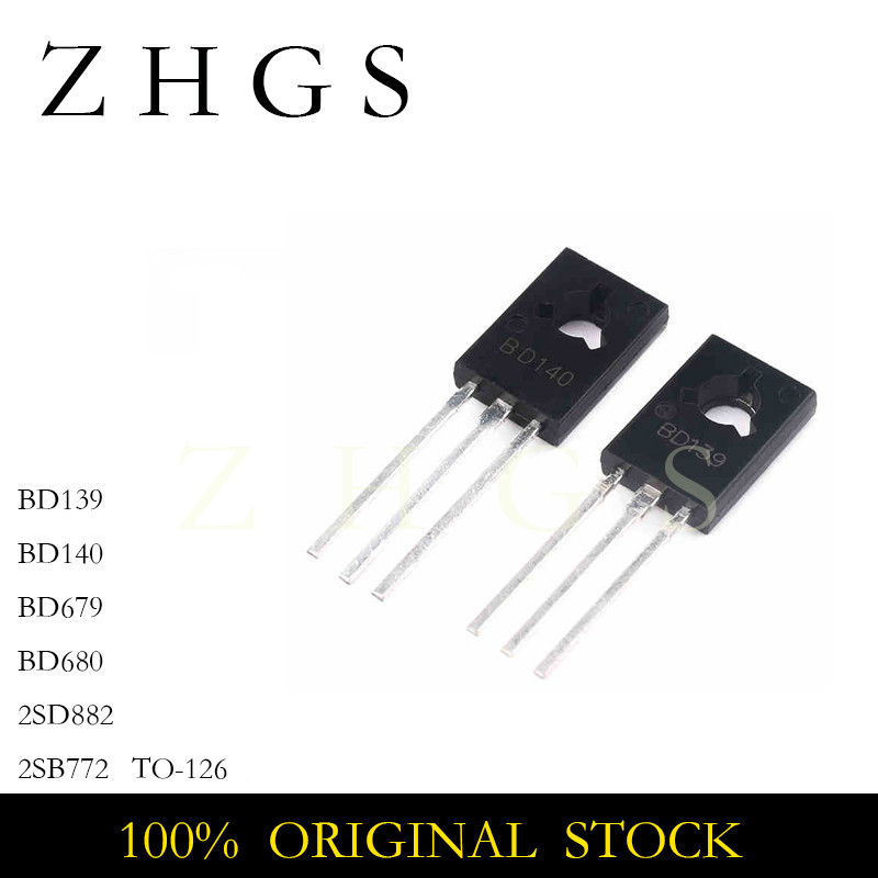 10PCS BD139 BD140 BD679 BD680 2SD882 2SB772 TO-126 5 คู่ BD139+BD140 BD679+BD680 2SD882+2SB772 ใหม่ส