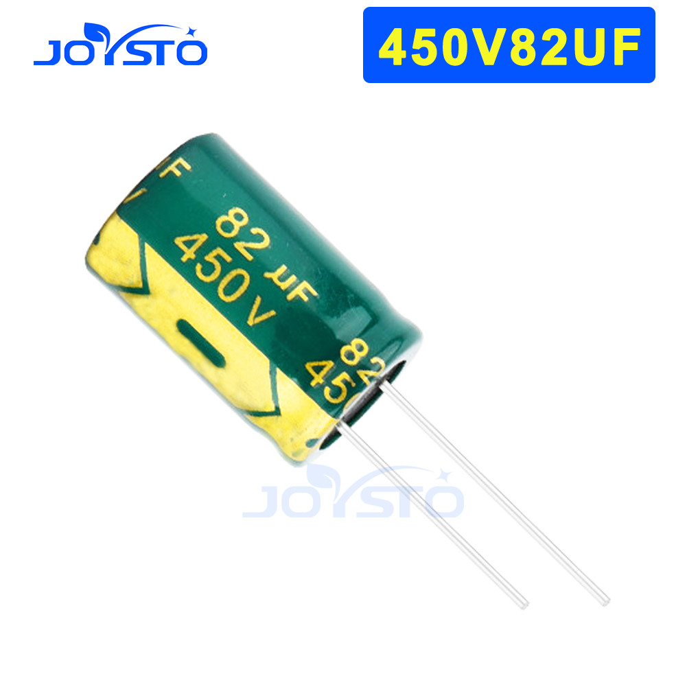 5PCS 450v82uf ความถี่สูงความต้านทานต่ําอายุการใช้งานยาวนาน electrolytic capacitors 82 uf 450 v ขนาด 