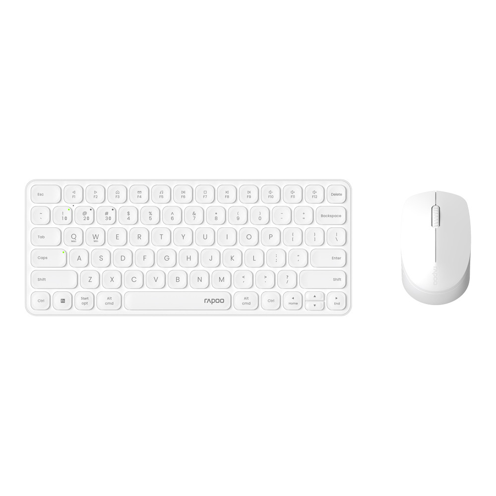 WIRELESS KEYBOARD & MOUSE (คีย์บอร์ดและเมาส์ไร้สาย) RAPOO 9010M (WHITE) (9010M-WH) !
