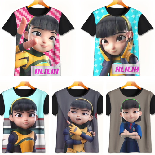 Ejen Alicia เสื้อยืดเด็กการ์ตูนอะนิเมะสําหรับเด็กและผู้ใหญ่ Unisex ผู้ชายและผู้หญิง
