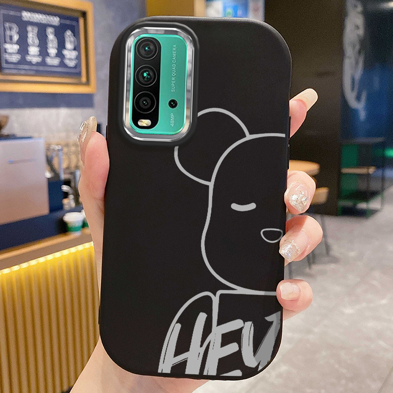 เคสสำหรับ Xiaomi Redmi 9T 9 Power เคสโทรศัพท์หมีซิลิโคนกันกระแทกกลมและอ้วน