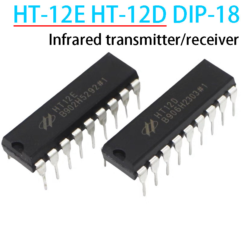 5PCS HT-12E HT-12D DIP-18 เครื่องส่งสัญญาณ/รับสัญญาณอินฟราเรด HT12E HT12D DIP18
