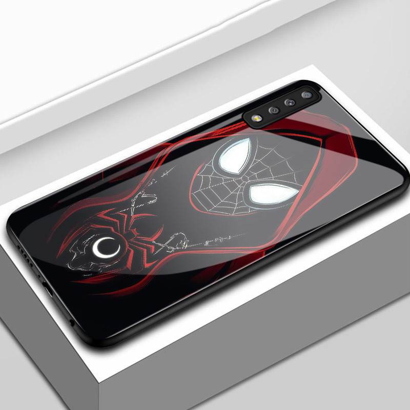 เคสสำหรับ Samsung A7 2018 เคสโทรศัพท์วีรบุรุษการ์ตูนเปลือกแก้วกันกระแทก