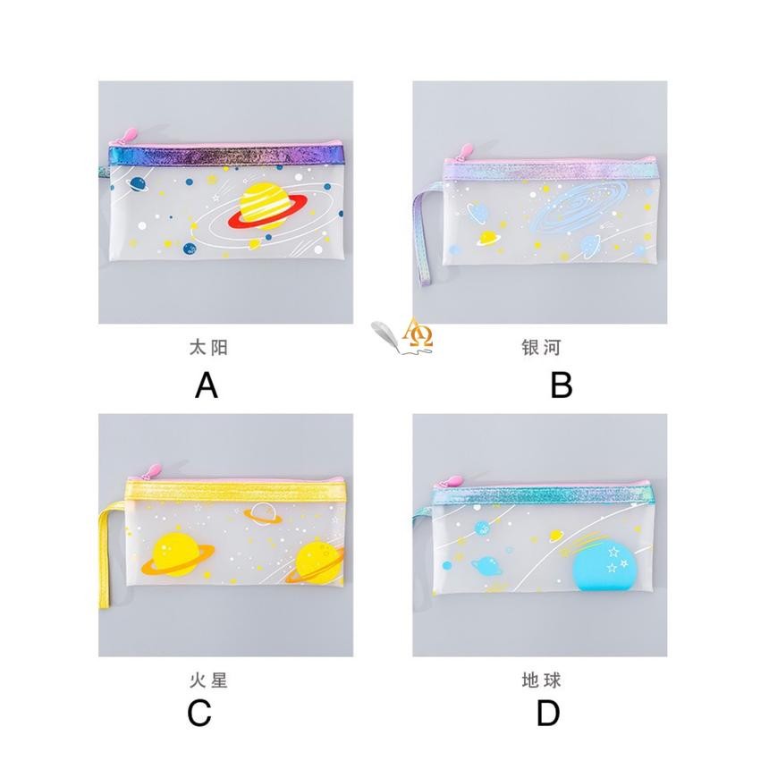 Unique Pencil Case / Planet Motif Zipper Case