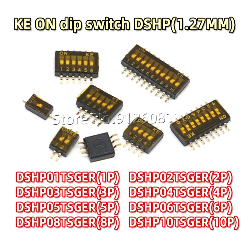 10PCS DSHP04TSGER KE ON dip switch surface mount 1.27 มม.1P 2P 3P 4P 5P 6P 8P 10P ตําแหน่ง 1.27 มม.