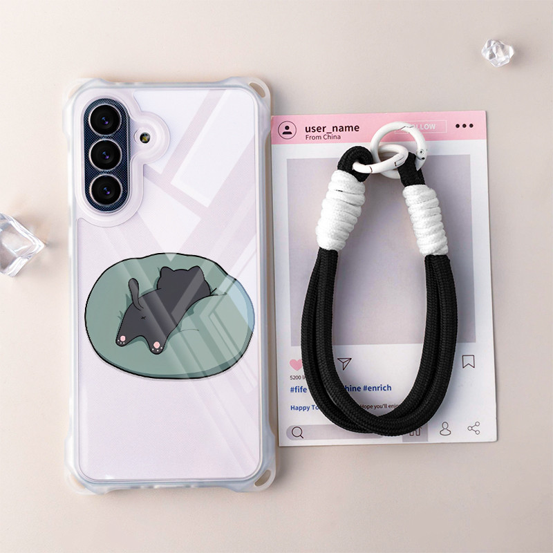 GANTUNGAN การ์ตูนแมว + Handphone แขวนสําหรับปลอกอ่อน Hp Infinix Tecno Spark Go 1 สมาร์ท 10 9 8 1S 50